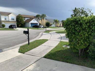 Storm Front Approaching A Florida Neighborhood In Summer