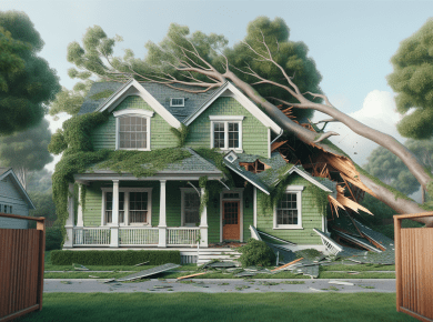 neighbors tree fell on my house